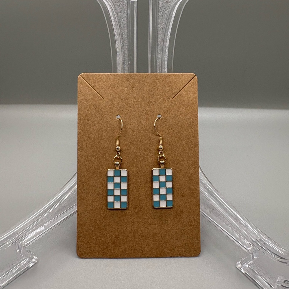 Hand Crafted Checkered Earrings